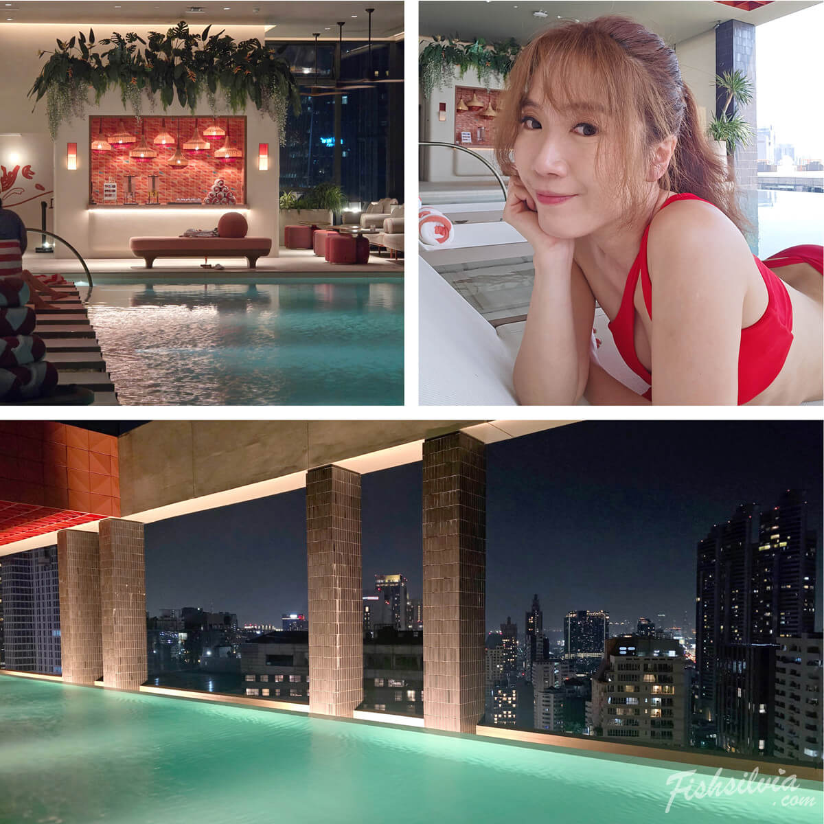 KROMO 飯店絕美無邊際泳池夜景，可以俯瞰曼谷城市天際線